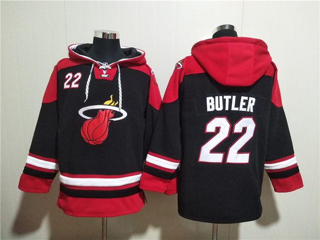 Men's Miami Heat #22 Jimmy Butler Black Ageless Must-Have Lace-Up Pullover Hoodie